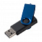 Флешка Twist Color, черная с синим, 16 Гб с логотипом в Балашихе заказать по выгодной цене в кибермаркете AvroraStore