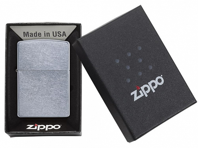 Зажигалка ZIPPO Classic с покрытием Street Chrome™ с логотипом в Балашихе заказать по выгодной цене в кибермаркете AvroraStore