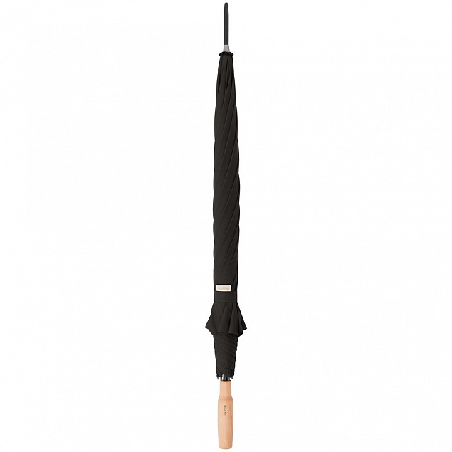 Зонт-трость Nature Stick AC, черный с логотипом в Балашихе заказать по выгодной цене в кибермаркете AvroraStore