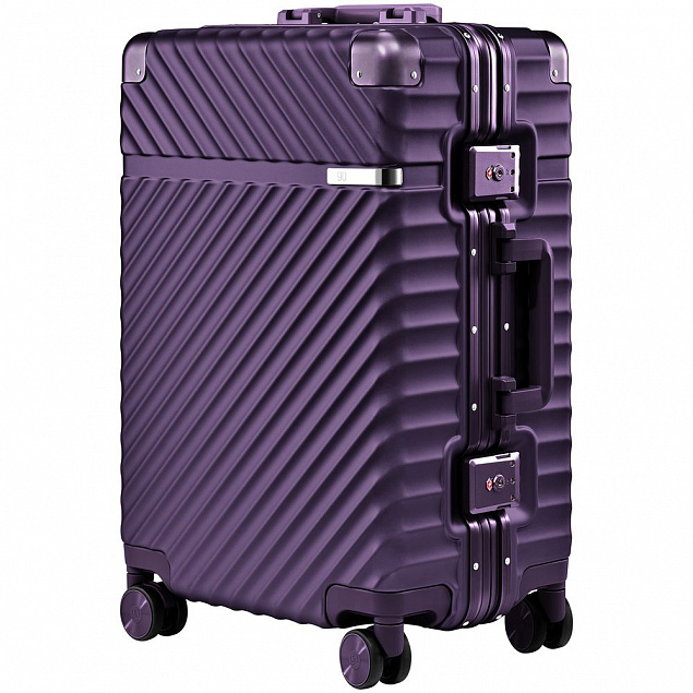 Чемодан Aluminum Frame PC Luggage V1, фиолетовый с логотипом в Балашихе заказать по выгодной цене в кибермаркете AvroraStore