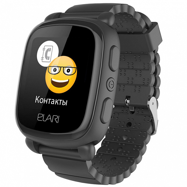 Умные часы для детей Elari KidPhone 2, черные с логотипом в Балашихе заказать по выгодной цене в кибермаркете AvroraStore