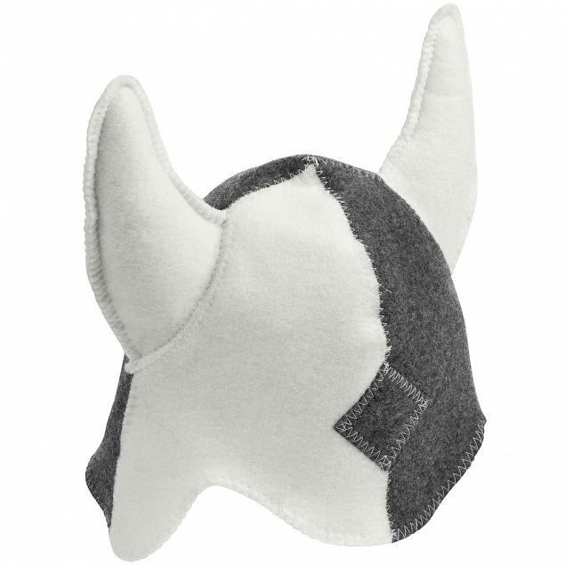 Банная шапка «Викинг», серо-белая с логотипом в Балашихе заказать по выгодной цене в кибермаркете AvroraStore