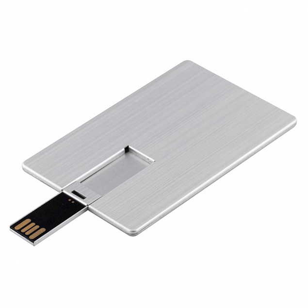 Флешка Platinum Card, 32 Гб, серебристая с логотипом в Балашихе заказать по выгодной цене в кибермаркете AvroraStore
