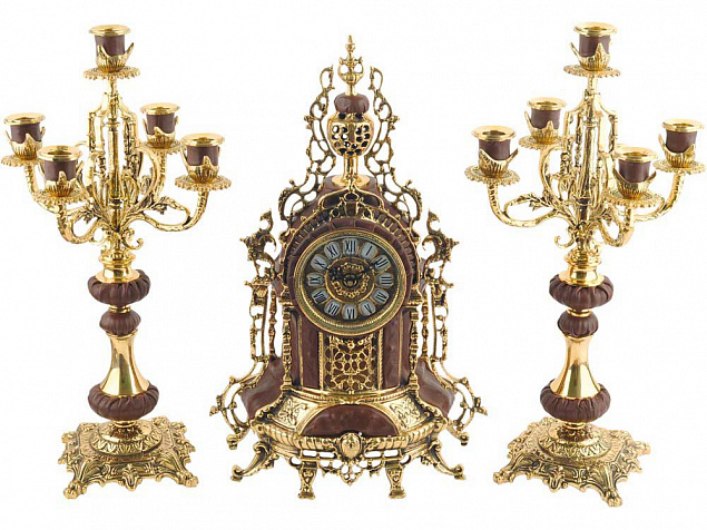 Композиция «Герцог Альба»: интерьерные часы с подсвечниками с логотипом в Балашихе заказать по выгодной цене в кибермаркете AvroraStore