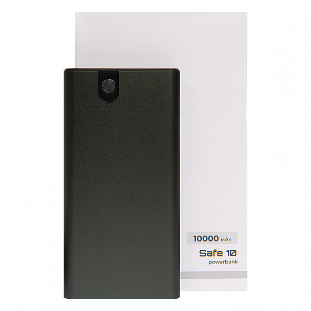 Универсальный аккумулятор OMG Safe 10 (10000 мАч), серый, 13,8х6.8х1,4 см с логотипом в Балашихе заказать по выгодной цене в кибермаркете AvroraStore