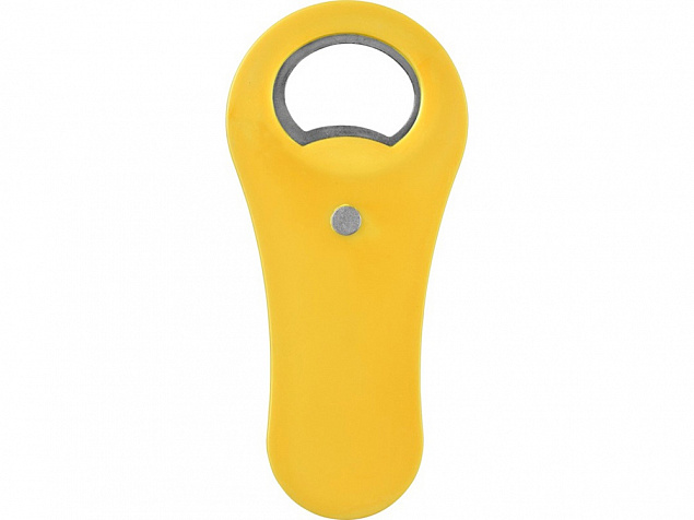 Магнитная открывалка для бутылок Rally, желтый с логотипом в Балашихе заказать по выгодной цене в кибермаркете AvroraStore