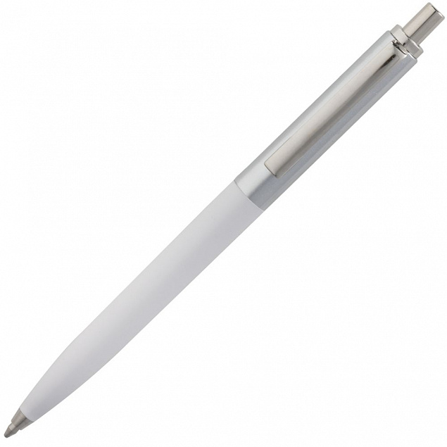 Ручка шариковая Popular, белая с логотипом в Балашихе заказать по выгодной цене в кибермаркете AvroraStore