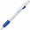 ALLEGRA, ручка шариковая, синий/белый, пластик с логотипом в Балашихе заказать по выгодной цене в кибермаркете AvroraStore
