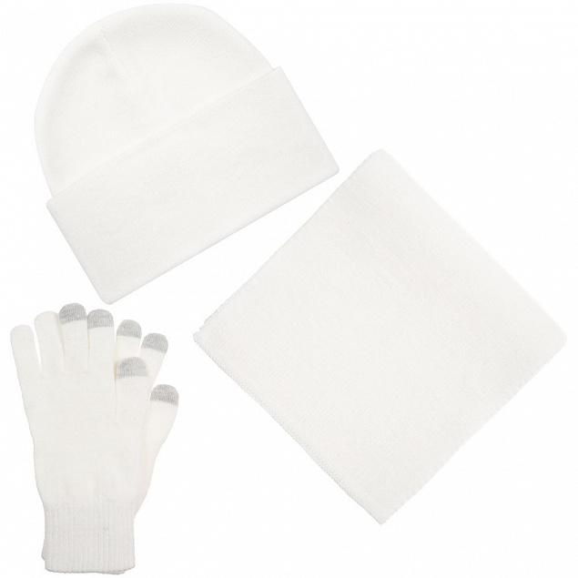 Перчатки сенсорные Urban Flow, молочно-белые с логотипом в Балашихе заказать по выгодной цене в кибермаркете AvroraStore
