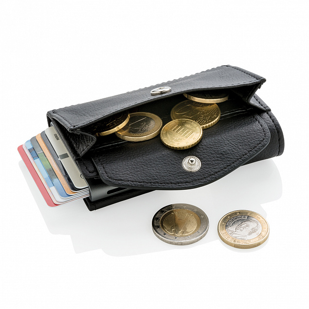 Кошелек с отделением для монет и держателем для карт C-Secure RFID, черный с логотипом в Балашихе заказать по выгодной цене в кибермаркете AvroraStore