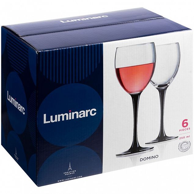 Набор бокалов для вина «Домино» с логотипом в Балашихе заказать по выгодной цене в кибермаркете AvroraStore