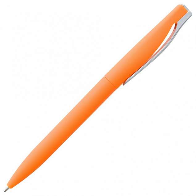 Ручка шариковая Pin Soft Touch, оранжевая с логотипом в Балашихе заказать по выгодной цене в кибермаркете AvroraStore