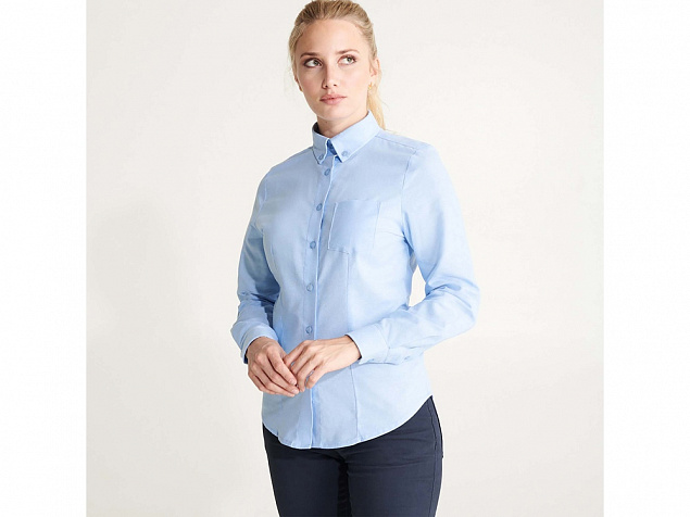 Рубашка с длинным рукавом «Oxford», женская с логотипом в Балашихе заказать по выгодной цене в кибермаркете AvroraStore