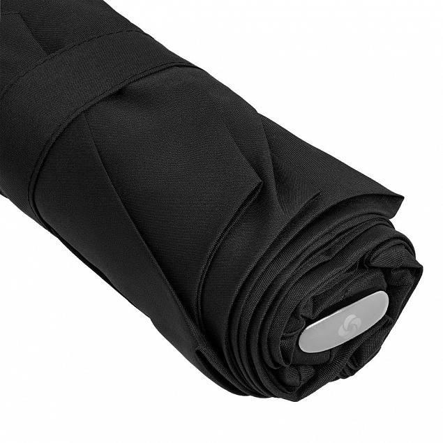 Зонт складной Rain Pro Flat, черный с логотипом в Балашихе заказать по выгодной цене в кибермаркете AvroraStore