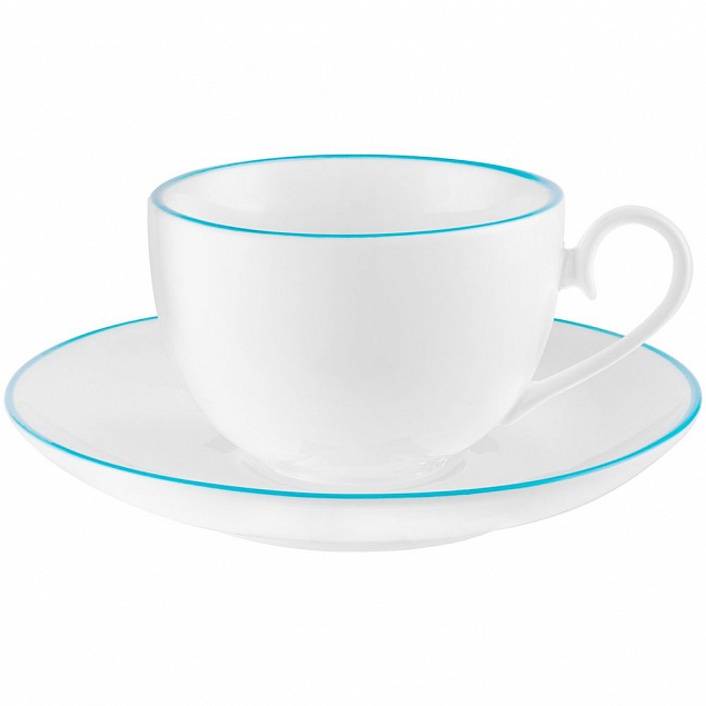 Чайная пара «С голубой каемочкой!» с логотипом в Балашихе заказать по выгодной цене в кибермаркете AvroraStore