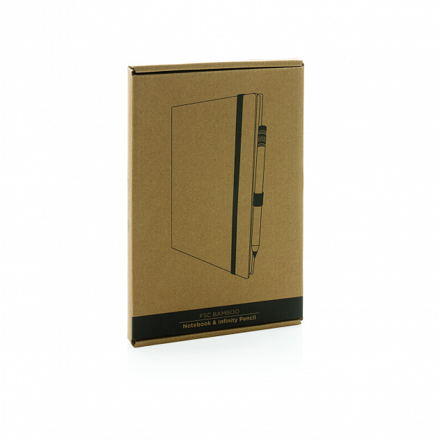 Блокнот с вечным карандашом Bamboo FSC® с логотипом в Балашихе заказать по выгодной цене в кибермаркете AvroraStore