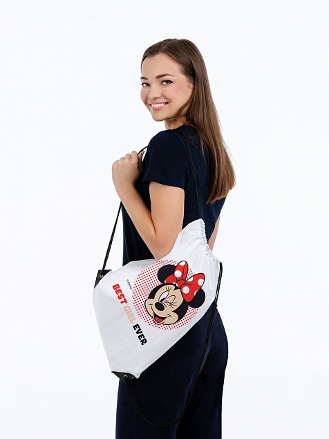 Рюкзак «Минни Маус. Best Girl Ever», белый с логотипом в Балашихе заказать по выгодной цене в кибермаркете AvroraStore