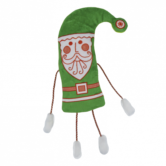 Новогодний колпачок Забавный Дед мороз текстиль(зеленый)(упаковка для конфет) с логотипом в Балашихе заказать по выгодной цене в кибермаркете AvroraStore