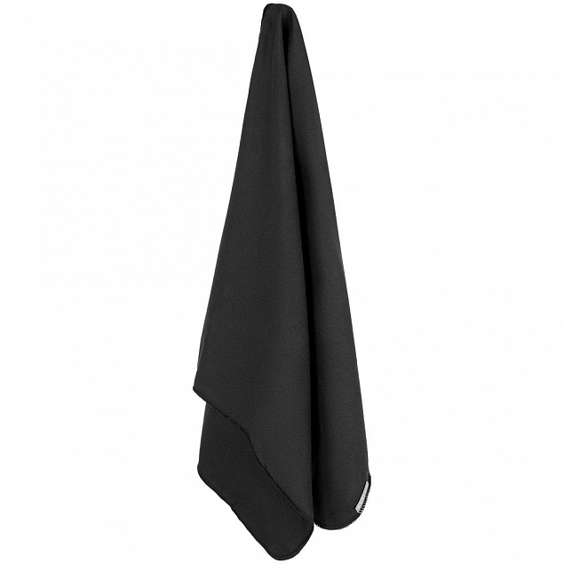 Спортивное полотенце Vigo Medium, черное с логотипом в Балашихе заказать по выгодной цене в кибермаркете AvroraStore