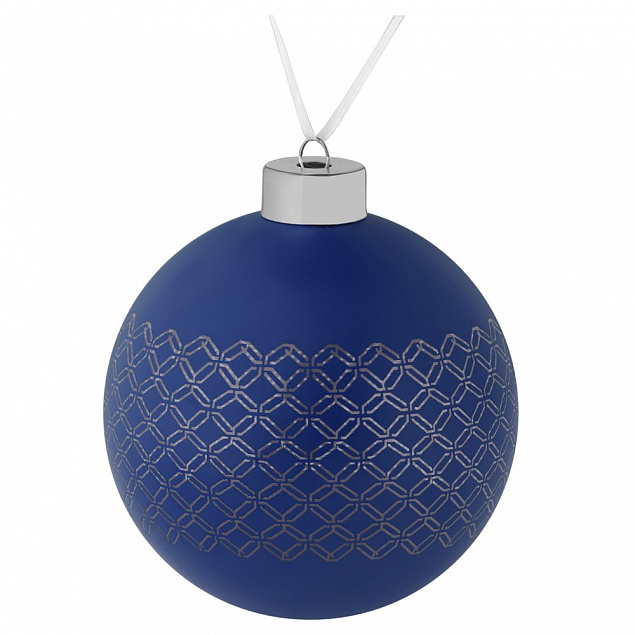 Елочный шар Queen, 10 см, синий с логотипом в Балашихе заказать по выгодной цене в кибермаркете AvroraStore