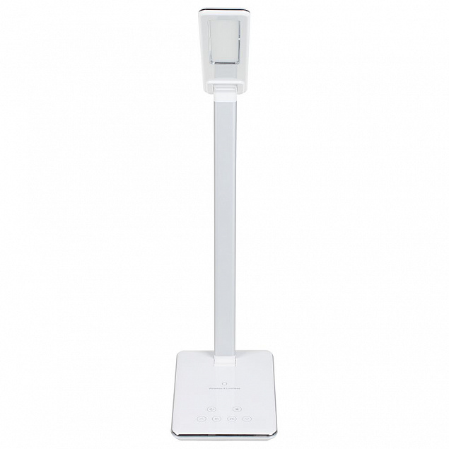 Настольная лампа с беспроводной зарядкой Power Spot, белая с логотипом в Балашихе заказать по выгодной цене в кибермаркете AvroraStore