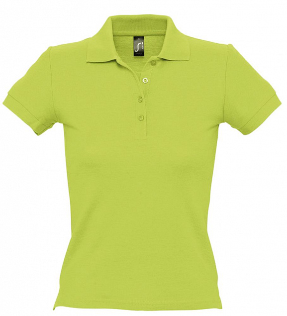 Рубашка поло женская PEOPLE 210, зеленое яблоко с логотипом в Балашихе заказать по выгодной цене в кибермаркете AvroraStore