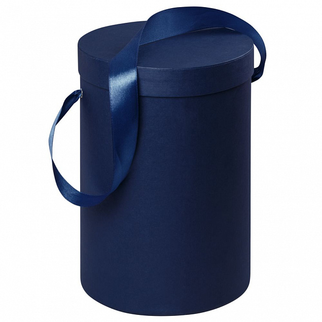 Подарочная коробка Rond, синяя с логотипом в Балашихе заказать по выгодной цене в кибермаркете AvroraStore