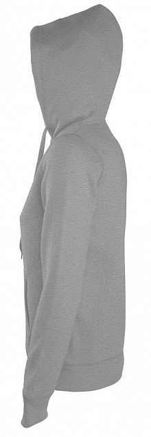 Толстовка женская на молнии с капюшоном Seven Women 290, серый меланж с логотипом в Балашихе заказать по выгодной цене в кибермаркете AvroraStore