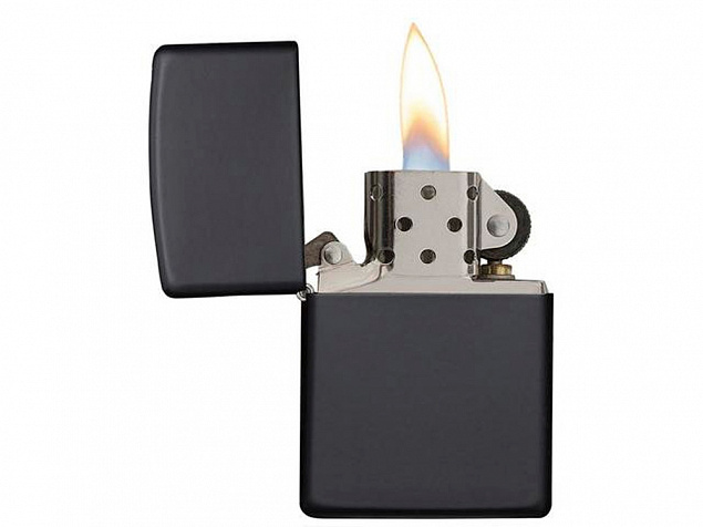Зажигалка ZIPPO Classic с покрытием Black Matte с логотипом в Балашихе заказать по выгодной цене в кибермаркете AvroraStore