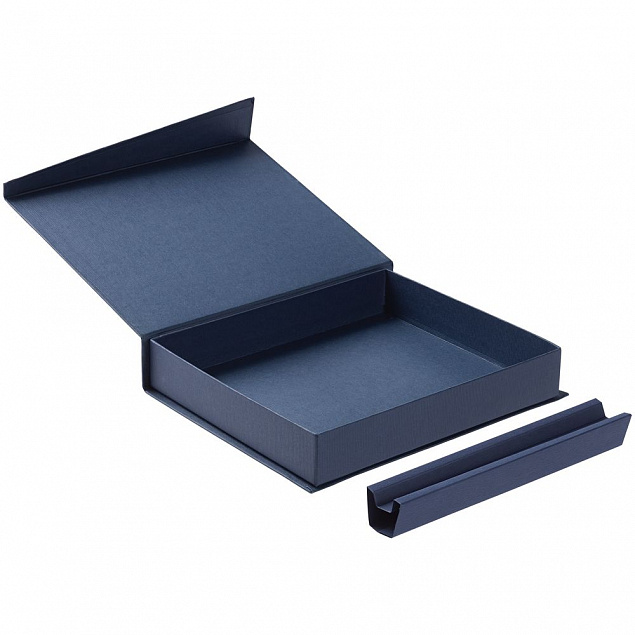 Коробка Duo под ежедневник и ручку, синяя с логотипом в Балашихе заказать по выгодной цене в кибермаркете AvroraStore
