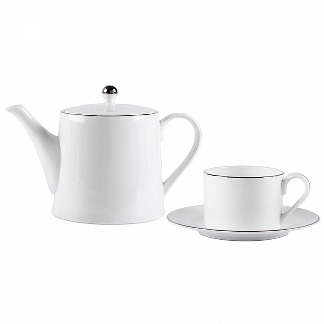 Набор PLATINUM: чайная пара и чайник в подарочной упаковке с логотипом в Балашихе заказать по выгодной цене в кибермаркете AvroraStore
