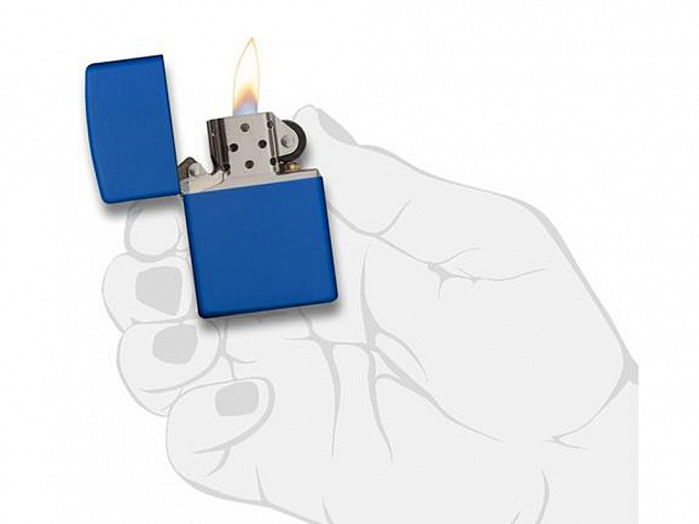Зажигалка ZIPPO Classic с покрытием Royal Blue Matte с логотипом в Балашихе заказать по выгодной цене в кибермаркете AvroraStore