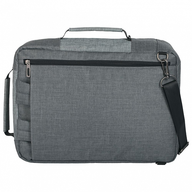 Рюкзак для ноутбука 2 в 1 twoFold, серый с темно-серым с логотипом в Балашихе заказать по выгодной цене в кибермаркете AvroraStore