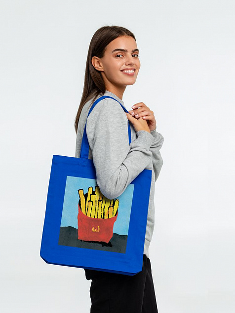 Холщовая сумка «Фри», ярко-синяя с логотипом в Балашихе заказать по выгодной цене в кибермаркете AvroraStore