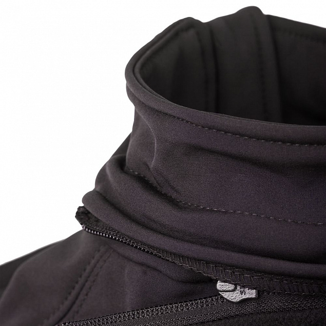Куртка женская Hooded Softshell черная с логотипом в Балашихе заказать по выгодной цене в кибермаркете AvroraStore