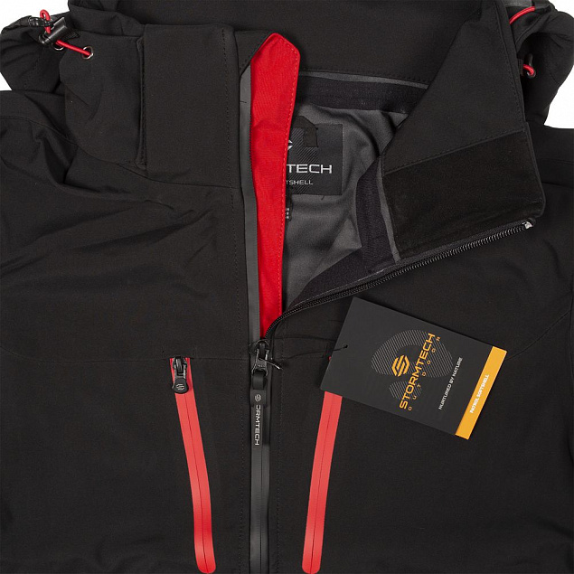 Куртка софтшелл мужская Patrol, черная с синим с логотипом в Балашихе заказать по выгодной цене в кибермаркете AvroraStore
