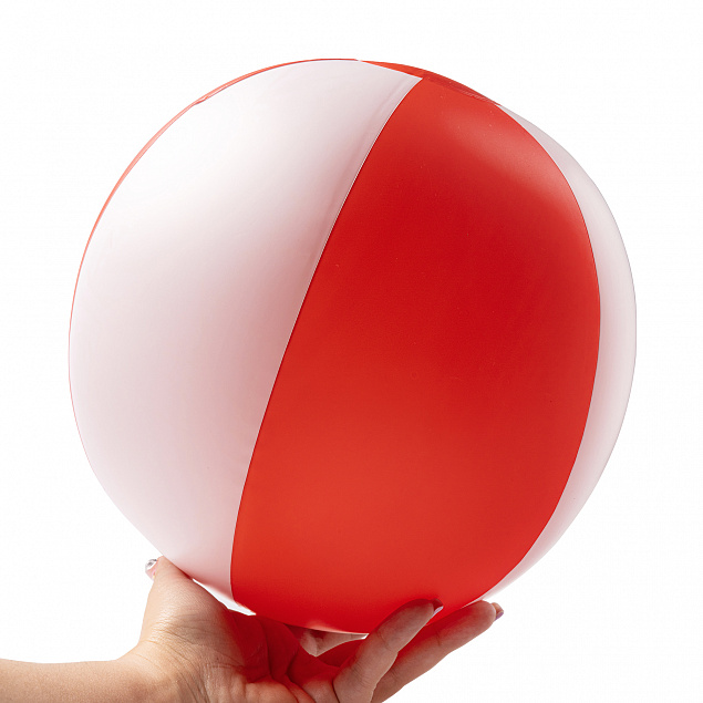 Мяч надувной SAONA, Белый/Красный с логотипом в Балашихе заказать по выгодной цене в кибермаркете AvroraStore