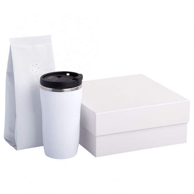 Набор Grain: термостакан и кофе, белый с логотипом в Балашихе заказать по выгодной цене в кибермаркете AvroraStore