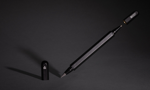 Ручка с двойным наконечником Swiss Peak Storm из переработанного алюминия RCS с логотипом в Балашихе заказать по выгодной цене в кибермаркете AvroraStore