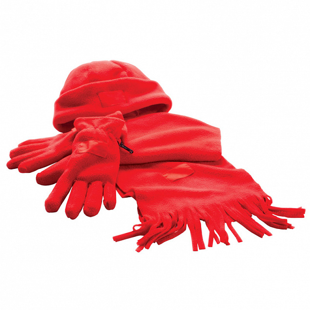 Набор "Зима" (шапка, шарф, перчатки), красный с логотипом в Балашихе заказать по выгодной цене в кибермаркете AvroraStore