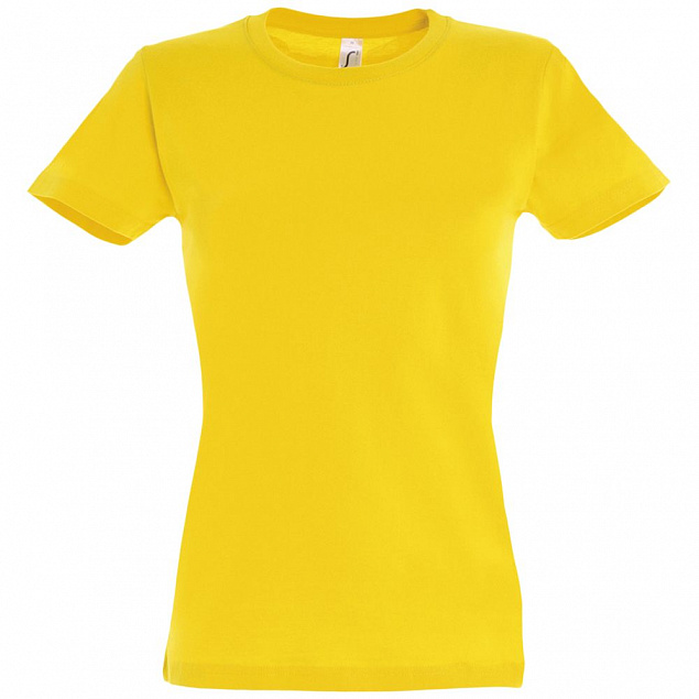 Футболка женская Imperial Women 190, желтая с логотипом в Балашихе заказать по выгодной цене в кибермаркете AvroraStore