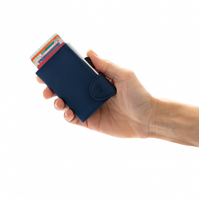 Кошелек с держателем для карт C-Secure RFID, голубой с логотипом в Балашихе заказать по выгодной цене в кибермаркете AvroraStore