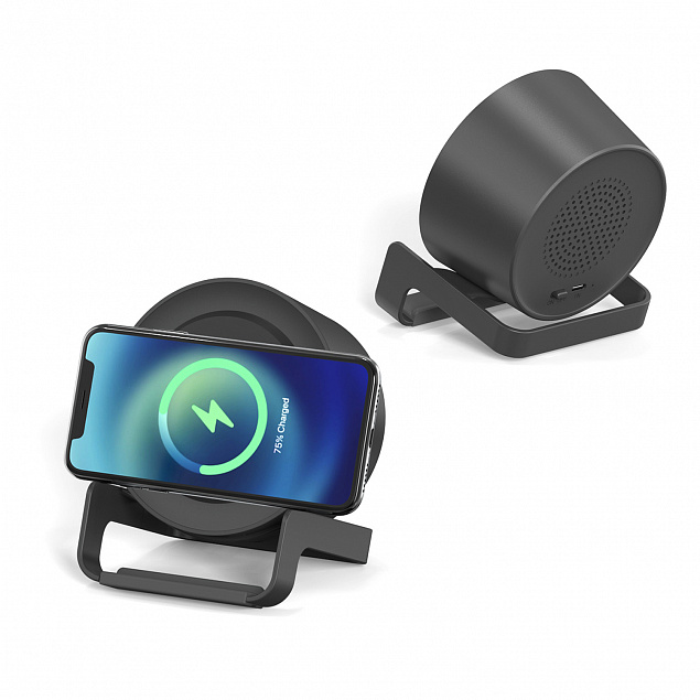 Беспроводная Bluetooth колонка U-Tone c функцией беспроводной зарядки, черный с логотипом в Балашихе заказать по выгодной цене в кибермаркете AvroraStore