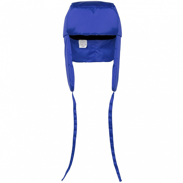 Шапка-ушанка Shelter, ярко-синяя с логотипом в Балашихе заказать по выгодной цене в кибермаркете AvroraStore