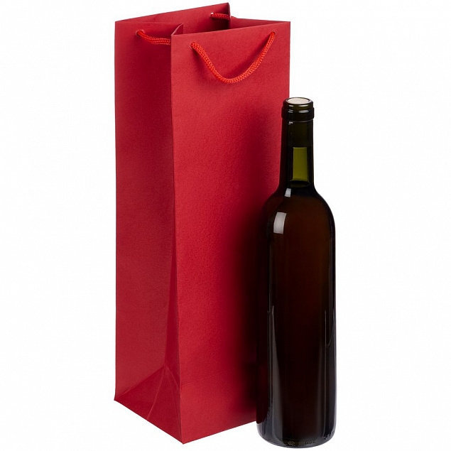 Пакет под бутылку Vindemia, красный с логотипом в Балашихе заказать по выгодной цене в кибермаркете AvroraStore