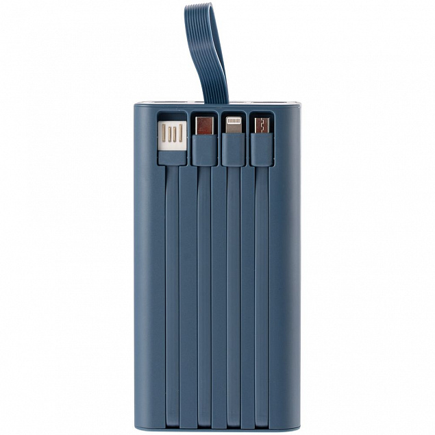 Аккумулятор Trellis Flat 10000 мАч, синий с логотипом в Балашихе заказать по выгодной цене в кибермаркете AvroraStore