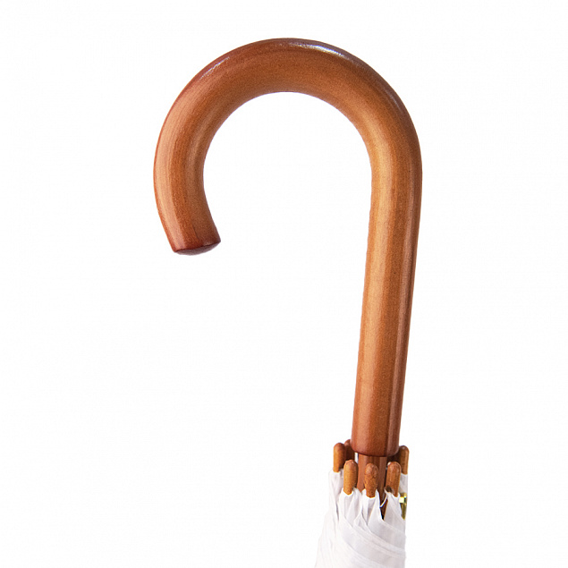 Зонт-трость с деревянной ручкой, полуавтомат с логотипом в Балашихе заказать по выгодной цене в кибермаркете AvroraStore