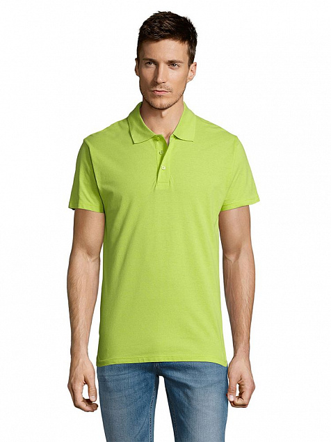 Рубашка поло мужская SUMMER 170, зеленое яблоко с логотипом в Балашихе заказать по выгодной цене в кибермаркете AvroraStore