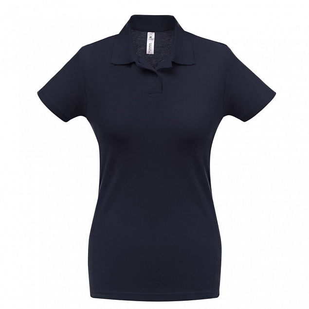 Рубашка поло женская ID.001 темно-синяя с логотипом в Балашихе заказать по выгодной цене в кибермаркете AvroraStore
