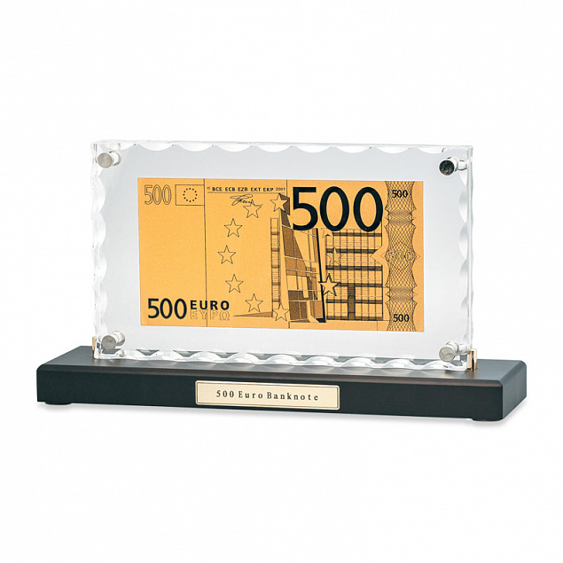 "Банкнота 500 Euro"в стекле с логотипом в Балашихе заказать по выгодной цене в кибермаркете AvroraStore